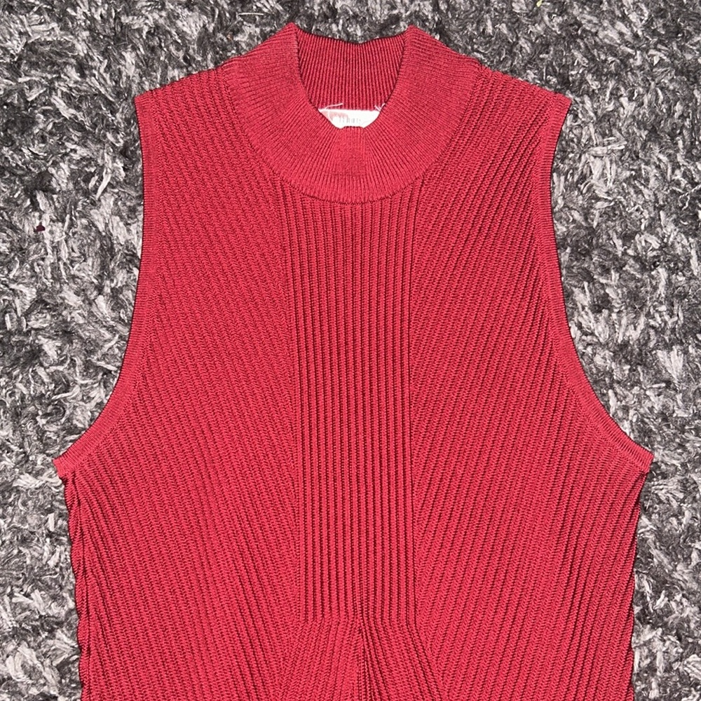 Nicole Miller Red Ribbed Sheath Dress Size M - Picture 7 of 11